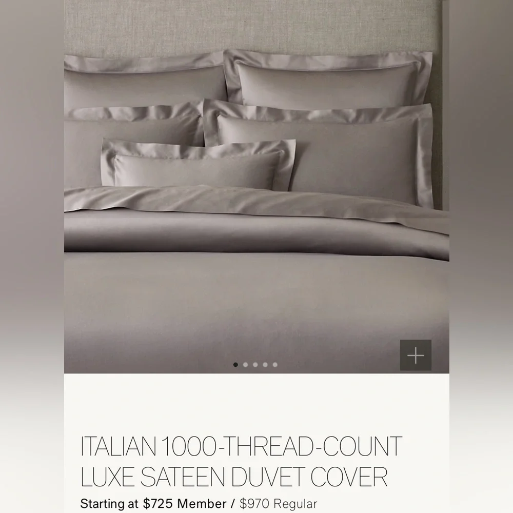 Restoration Hardware Italian 1000 Thread Count Luxe Sateen Duvet Set